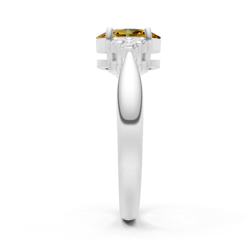 Citrine Antique Inspired Design Oval Cut Engagement Ring