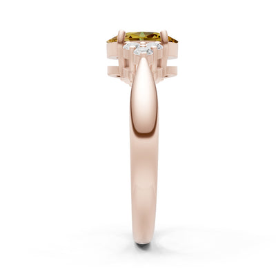 Citrine Antique Inspired Design Oval Cut Engagement Ring