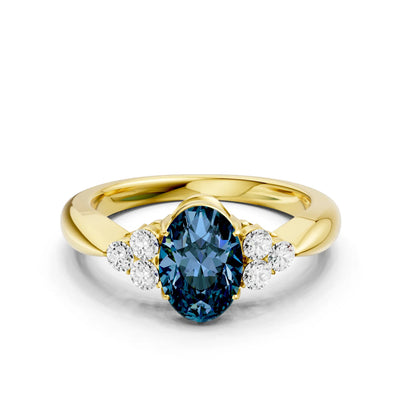 Alexandrite Antique Inspired Design Oval Cut Engagement Ring