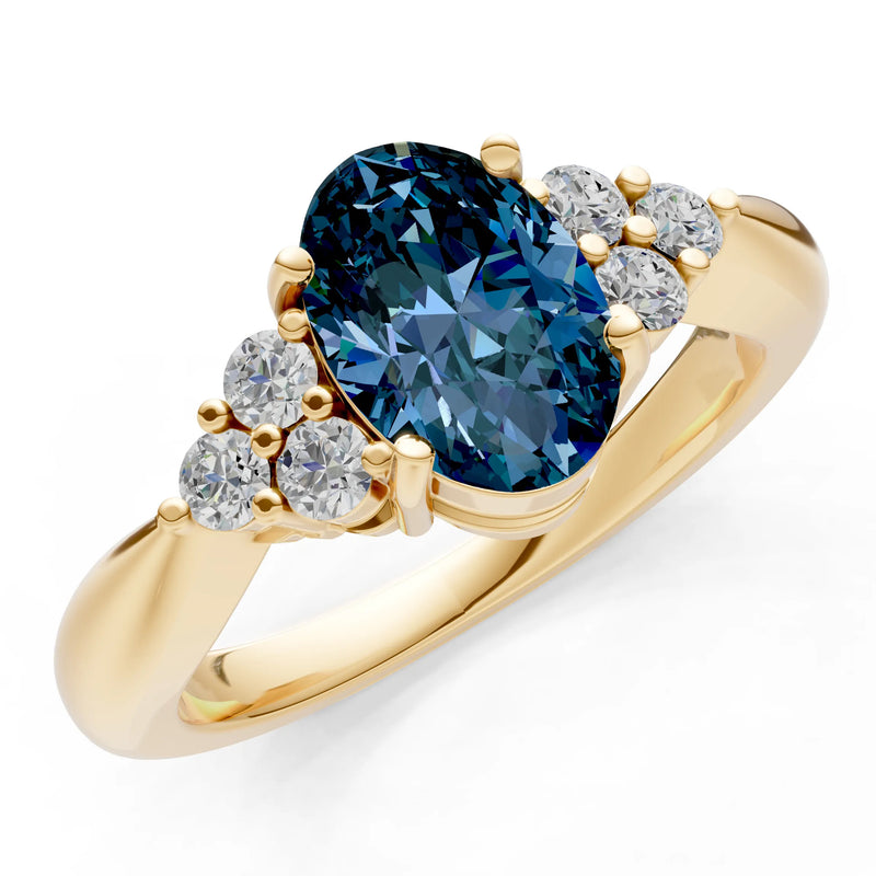 Oval Antique Inspired Design Engagement Ring