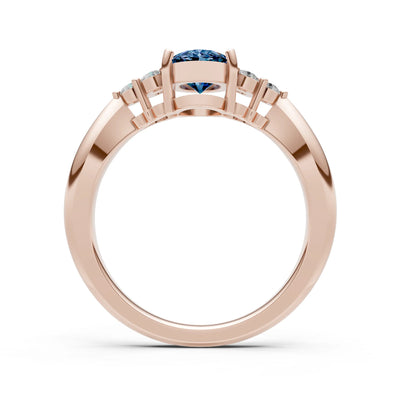 Oval Antique Inspired Design Engagement Ring