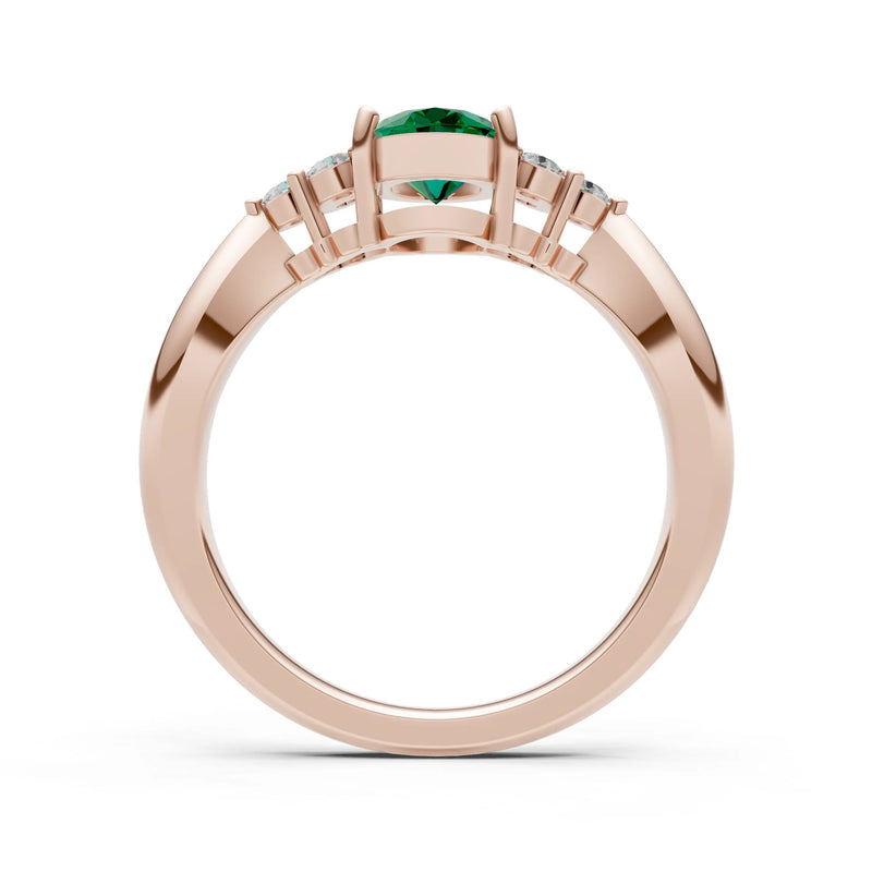 Oval Antique Inspired Design Engagement Ring
