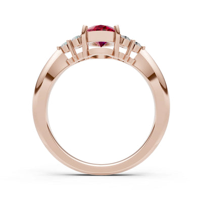 Oval Antique Inspired Design Engagement Ring