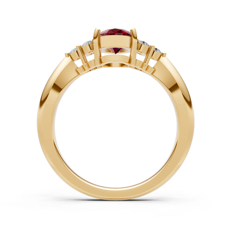 Oval Antique Inspired Design Engagement Ring