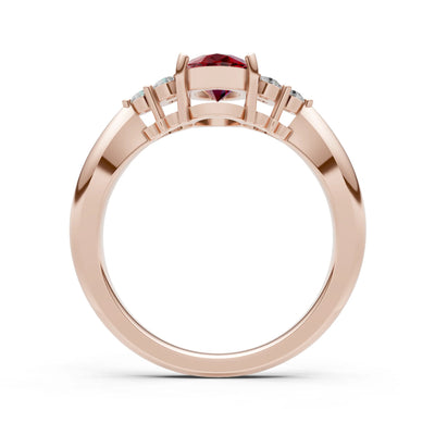 Oval Antique Inspired Design Engagement Ring