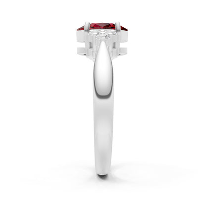 Garnet Antique Inspired Design Oval Cut Engagement Ring