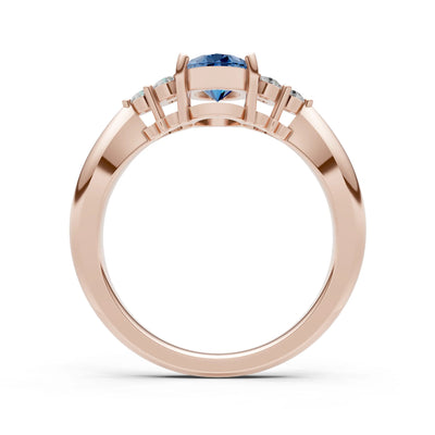 Oval Antique Inspired Design Engagement Ring