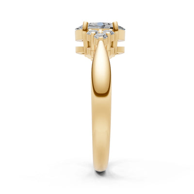 Oval Antique Inspired Design Engagement Ring