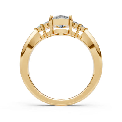 Oval Antique Inspired Design Engagement Ring