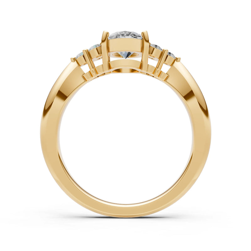 Oval Antique Inspired Design Engagement Ring