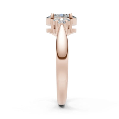 Oval Antique Inspired Design Engagement Ring