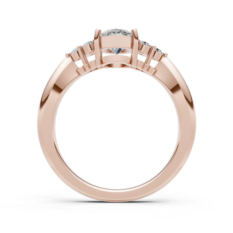 Oval Antique Inspired Design Engagement Ring