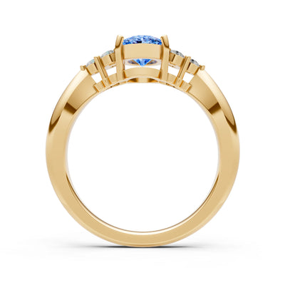 Oval Antique Inspired Design Engagement Ring