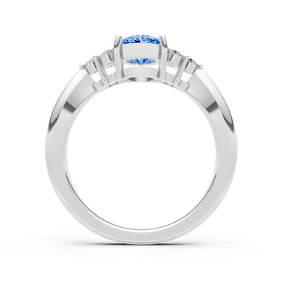 Oval Antique Inspired Design Engagement Ring