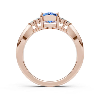 Oval Antique Inspired Design Engagement Ring