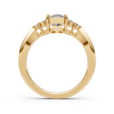 Oval Antique Inspired Design Engagement Ring