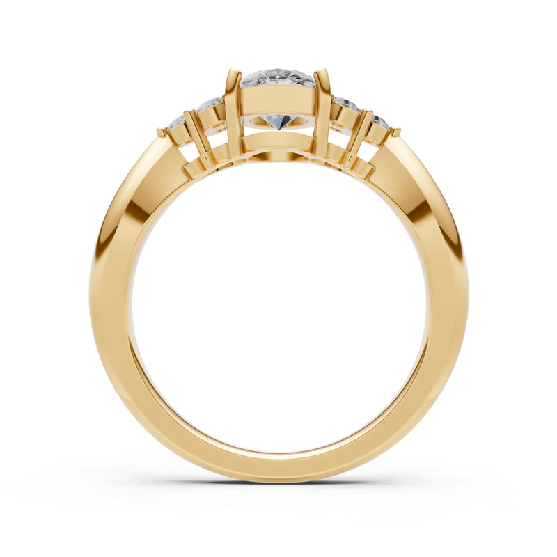 Oval Antique Inspired Design Engagement Ring