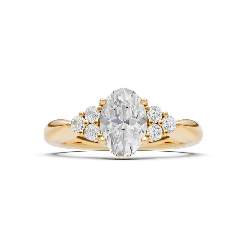 Diamond Antique Inspired Design Oval Cut Engagement Ring