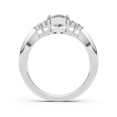 Oval Antique Inspired Design Engagement Ring