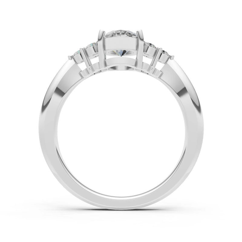 Oval Antique Inspired Design Engagement Ring