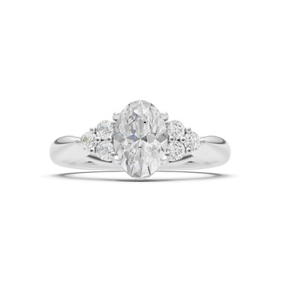 Diamond Antique Inspired Design Oval Cut Engagement Ring