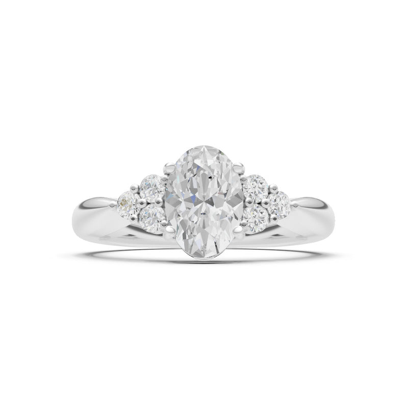 Diamond Antique Inspired Design Oval Cut Engagement Ring