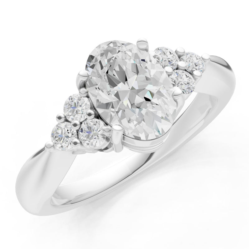 Diamond Antique Inspired Design Oval Cut Engagement Ring