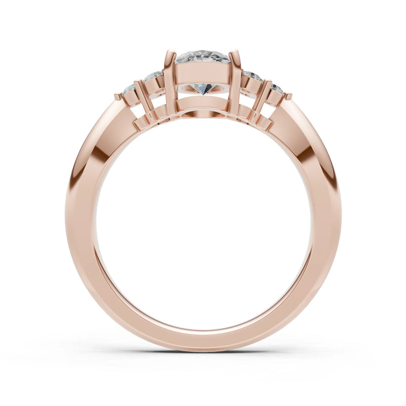 Oval Antique Inspired Design Engagement Ring