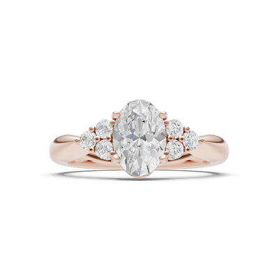 Diamond Antique Inspired Design Oval Cut Engagement Ring