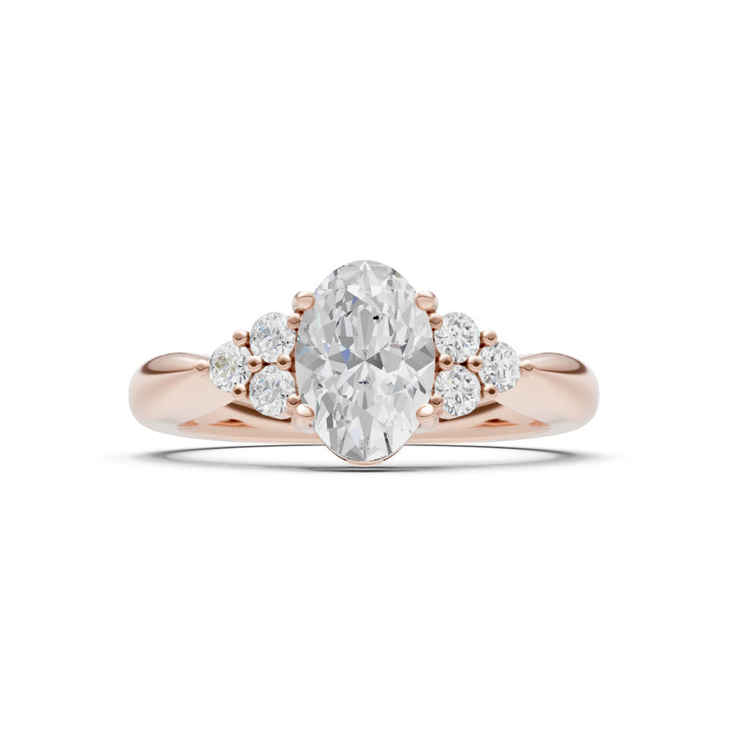 Diamond Antique Inspired Design Oval Cut Engagement Ring