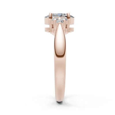 Oval Antique Inspired Design Engagement Ring
