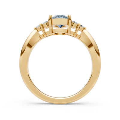 Oval Antique Inspired Design Engagement Ring