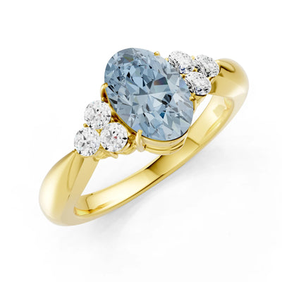 Aquamarine Antique Inspired Design Oval Cut Engagement Ring