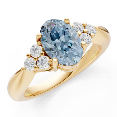 Aquamarine Antique Inspired Design Oval Cut Engagement Ring