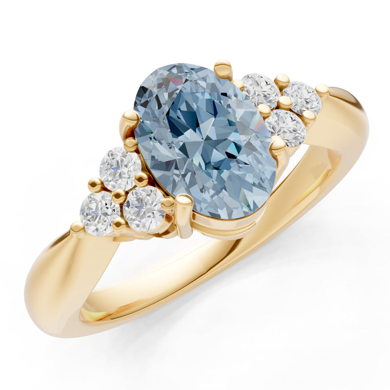 Aquamarine Antique Inspired Design Oval Cut Engagement Ring