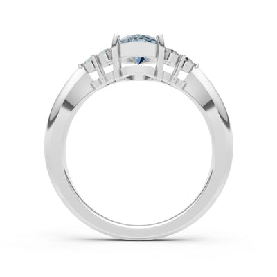 Oval Antique Inspired Design Engagement Ring