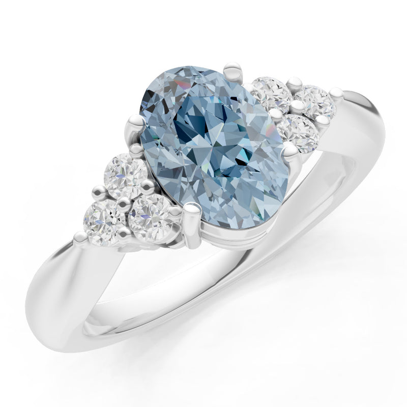 Aquamarine Antique Inspired Design Oval Cut Engagement Ring