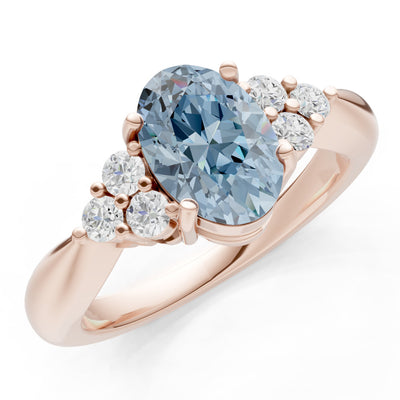 Aquamarine Antique Inspired Design Oval Cut Engagement Ring