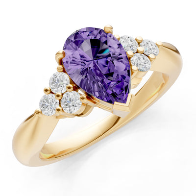 Antique Inspired Design Engagement Pear Gemstone Ring