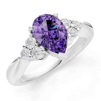 Antique Inspired Design Engagement Pear Gemstone Ring