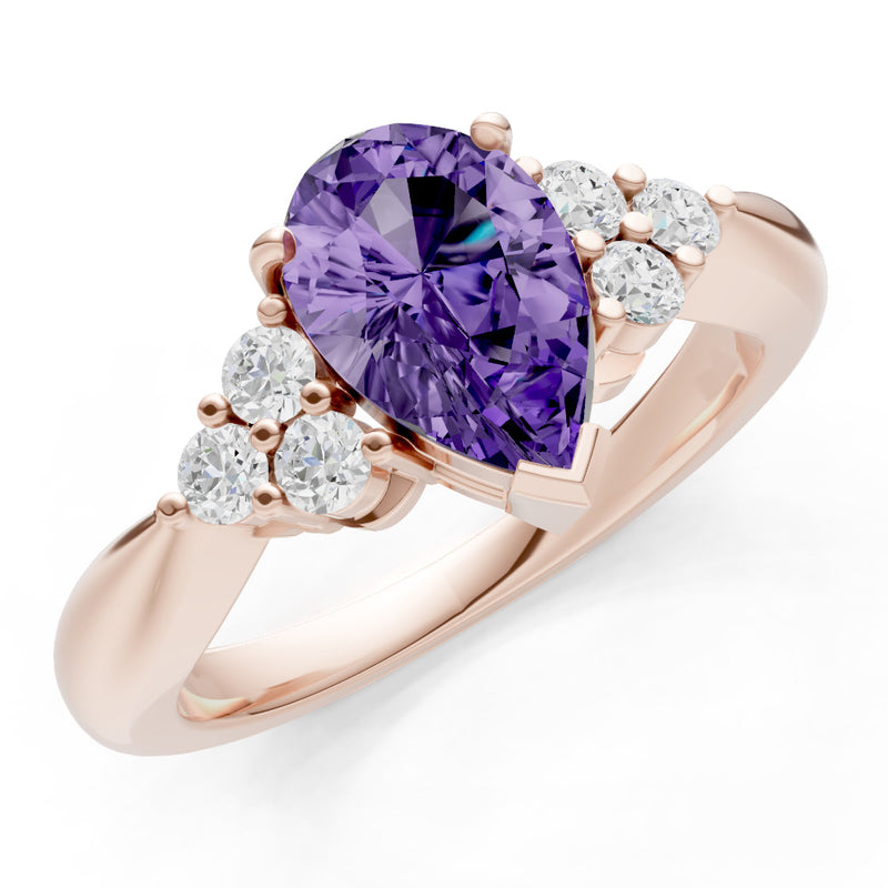 Antique Inspired Design Engagement Pear Gemstone Ring