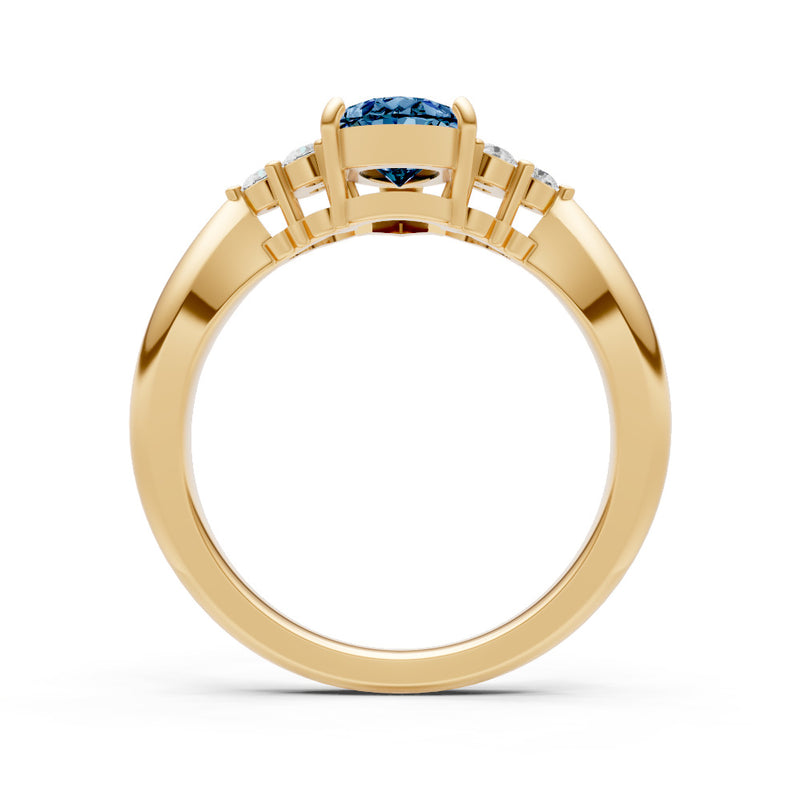 Antique Inspired Design Engagement Pear Gemstone Ring