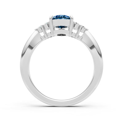 Alexandrite Antique Inspired Design Pear Cut Engagement Ring