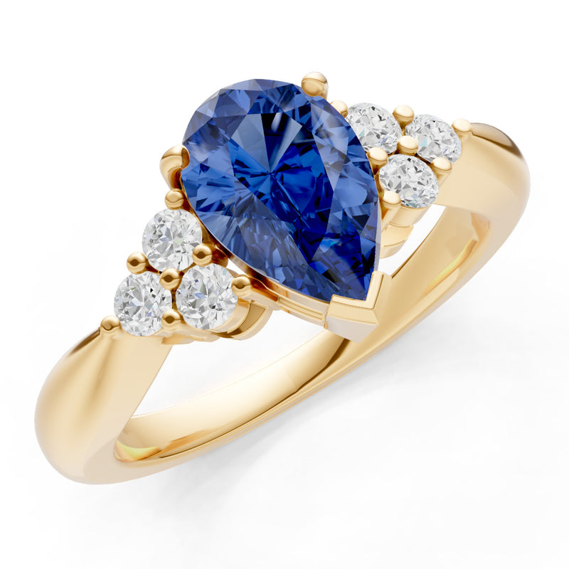 Antique Inspired Design Engagement Pear Gemstone Ring