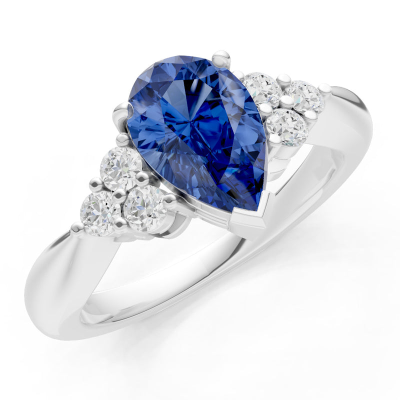 Antique Inspired Design Engagement Pear Gemstone Ring