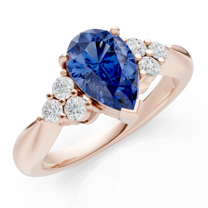 Antique Inspired Design Engagement Pear Gemstone Ring