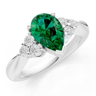 Antique Inspired Design Engagement Pear Gemstone Ring