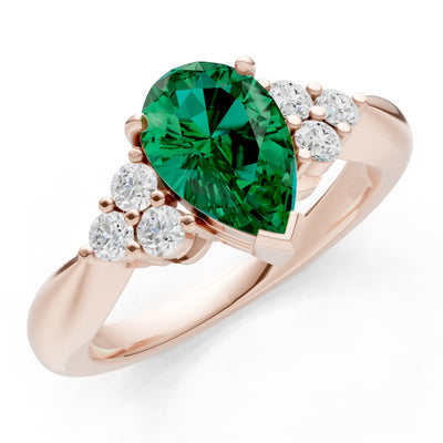 Antique Inspired Design Engagement Pear Gemstone Ring