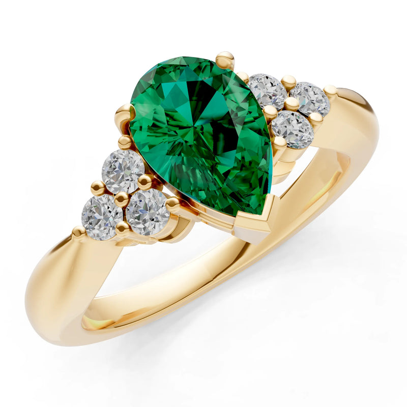 Antique Inspired Design Engagement Pear Gemstone Ring