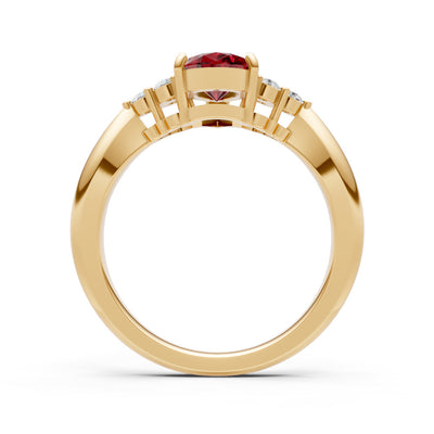 Antique Inspired Design Engagement Pear Gemstone Ring